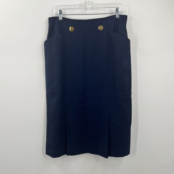 Mr. Jax Dresses & Skirts - NWT VTG Mr Jaxx Virgin Wool Blue Skirt Canada Academia Secretary Preppy Nautical